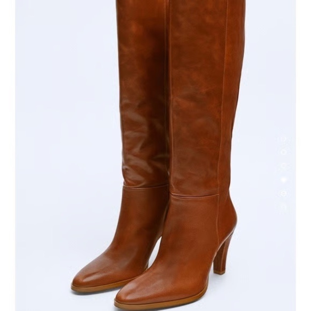 Zara Brown Over the Knee Boots Size 39 NWT